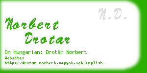 norbert drotar business card