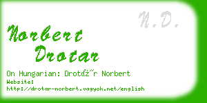 norbert drotar business card